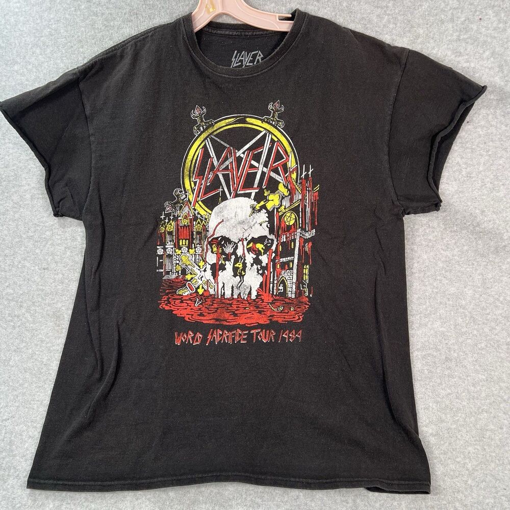 Official Slayer Merch T shirt Slayer World Sacrifice Tour 1984 mens Large
